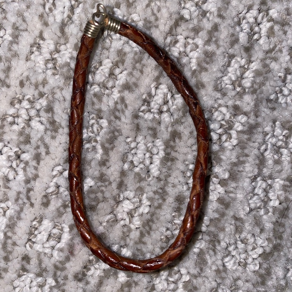 Woven leather bracelet